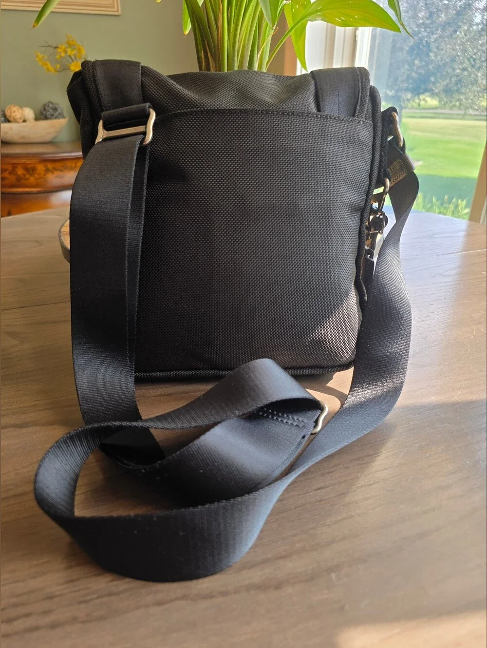 Tumi Black/Brown Nylon and Leather Alpha Bravo Barstow Messenger Bag